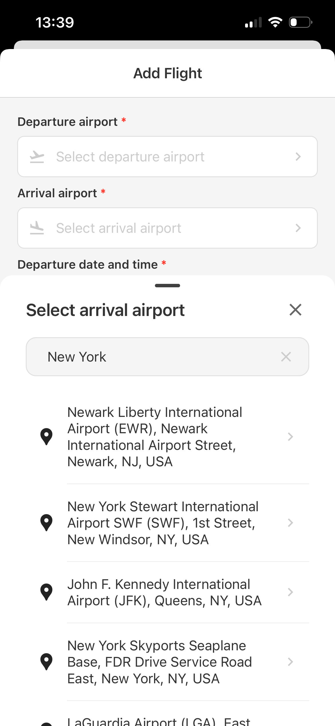 PlanIt add flight location